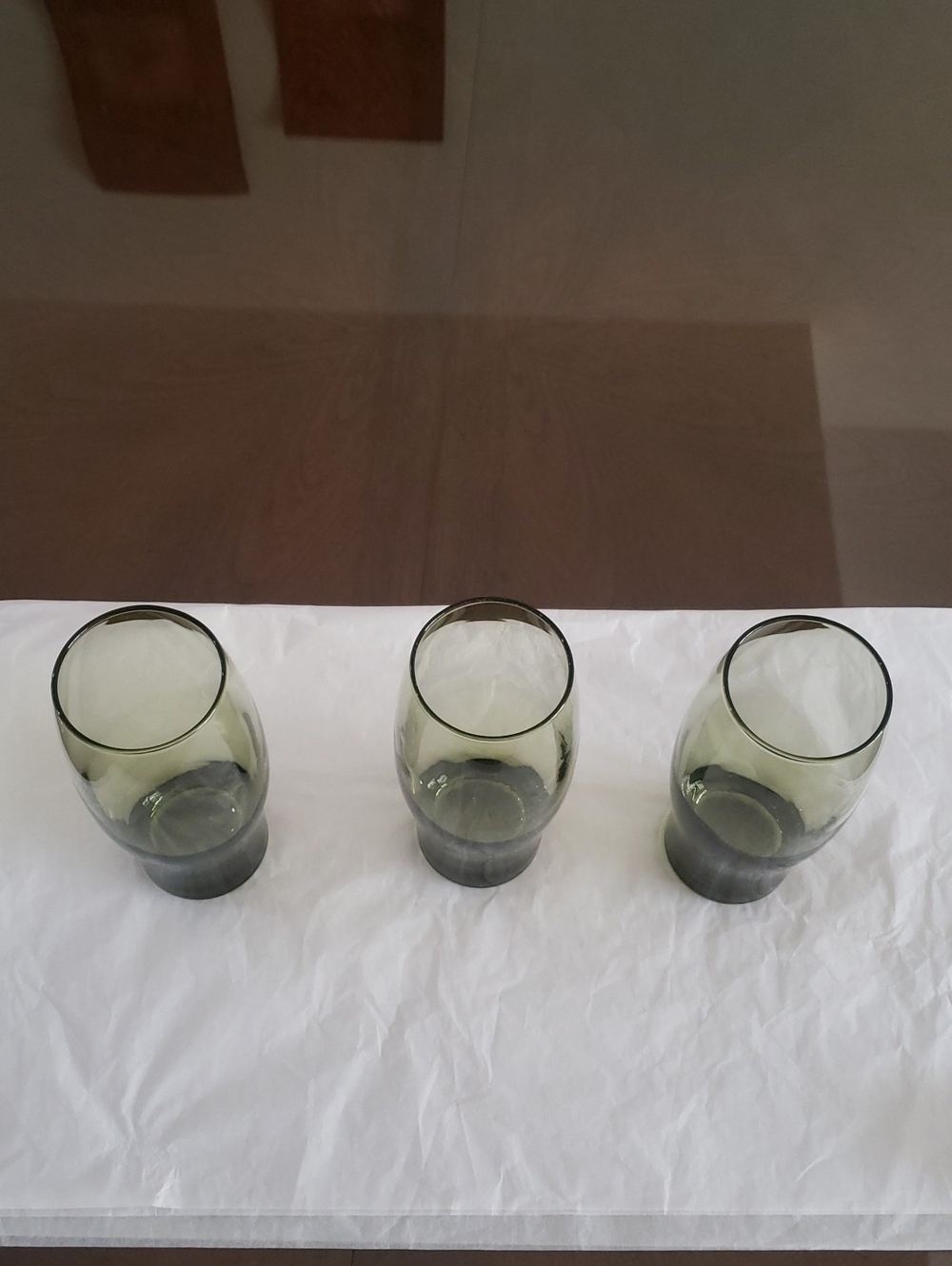 Vintage Libby Glass  Smoked Olive Glass Tumbler Set - 3 Pack